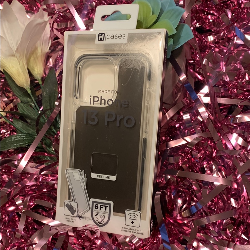 🌹 H Cases • New iPhone 13 Pro Black & Clear Wireless Capability Charging Case